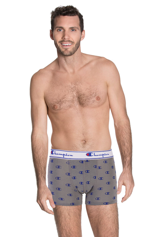 BOXERS GREY WITH LOGO BLU Men